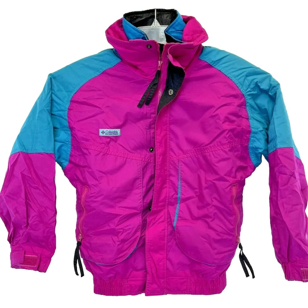 COLUMBIA POWER KEG 2 IN 1 MULTI COLOR SKI JACKET SZ YOUTH‎ LARGE EUC!!